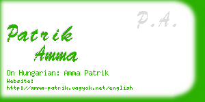 patrik amma business card